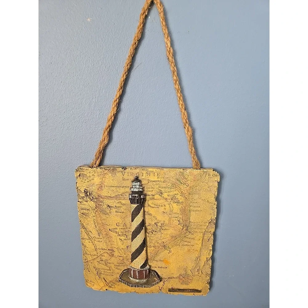 Cape Hatteras NC Lighthouse Resin Wall Plaque Hanging 7.5